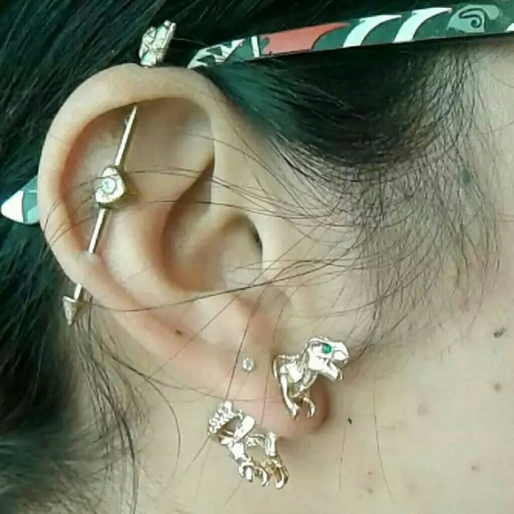 New Design 2 Pcs Punk Cool Dinosaur T-rex Earring - Picture 5 of 9